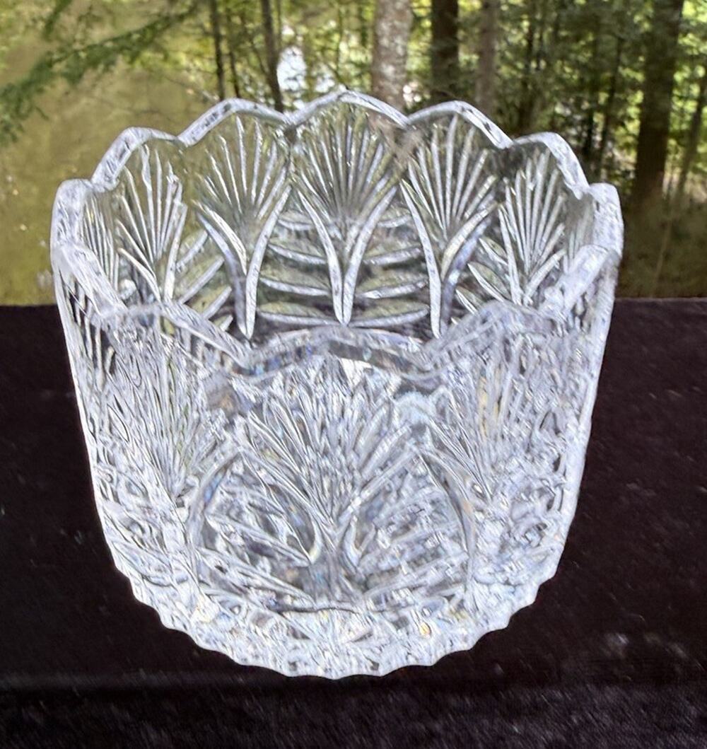Gorgeous Heavy Vintage FIFTH AVENUE CRYSTAL Portico Wine Coaster